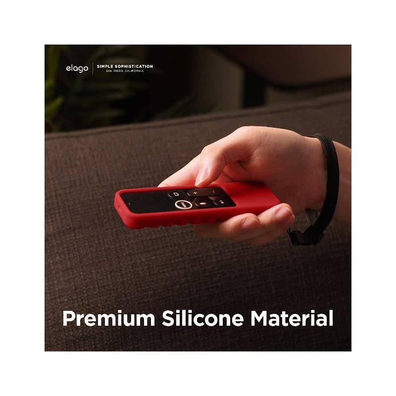 Elago R3 Protective Case for Apple TV Siri Remote - Lanyard Included - Red (Online Packaging)