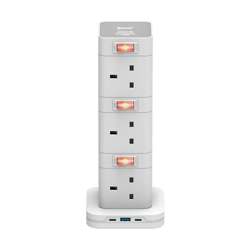 XPower OM12 12 Outout Surge Power Strip - 3 Meter / White