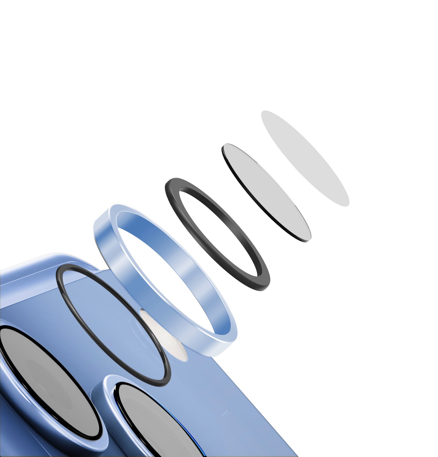 Uniq Optix Aluguard (Dx2) Camera Lens Protector - For Apple iPhone 18 Pro & Apple iPhone 18 Pro Max - Artic Blue