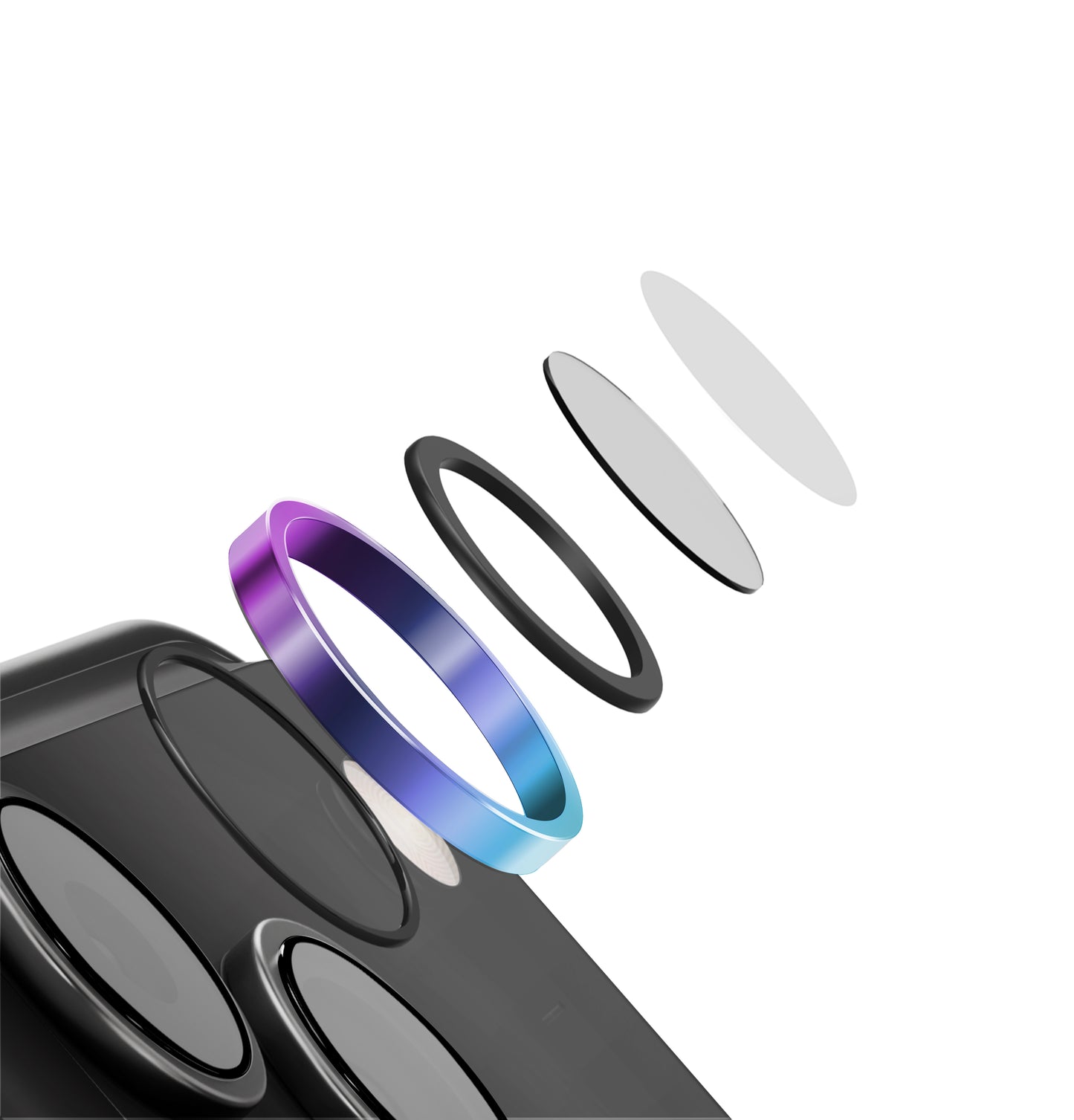 Uniq Optix Aluguard (Dx2) Camera Lens Protector - For Apple iPhone 18 Pro & Apple iPhone 18 Pro Max - Iridescent