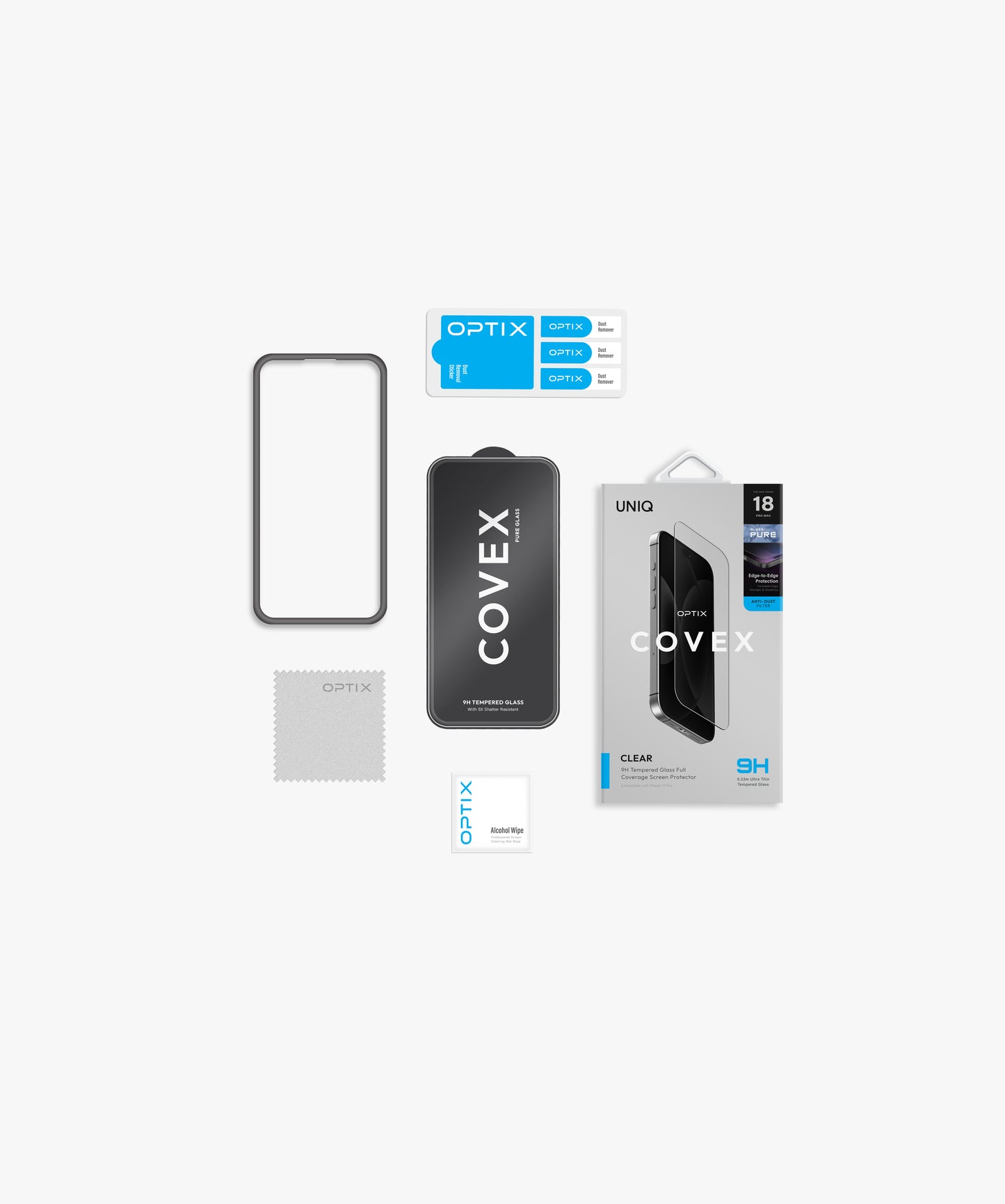 Uniq Optix Covex Pure Clear Glass Screen Protector - For Apple iPhone 18 Pro Max