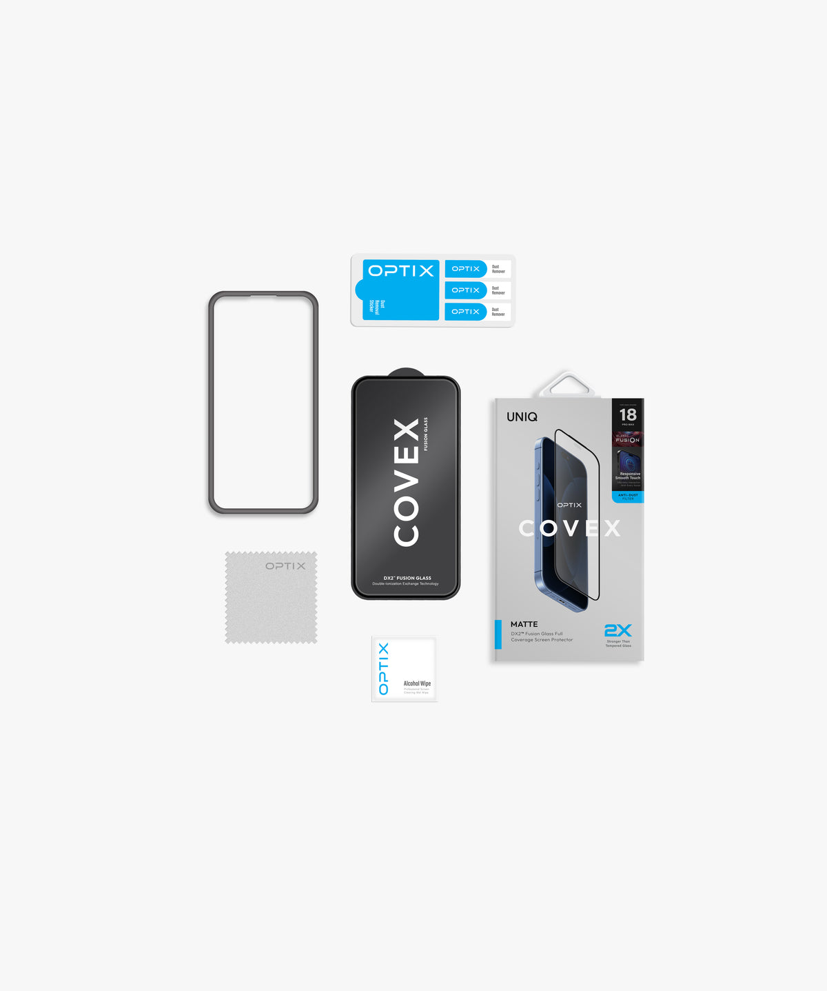 Uniq Optix Covex Matte (Dx2) Glass Screen Protector - For Apple iPhone 18 Pro