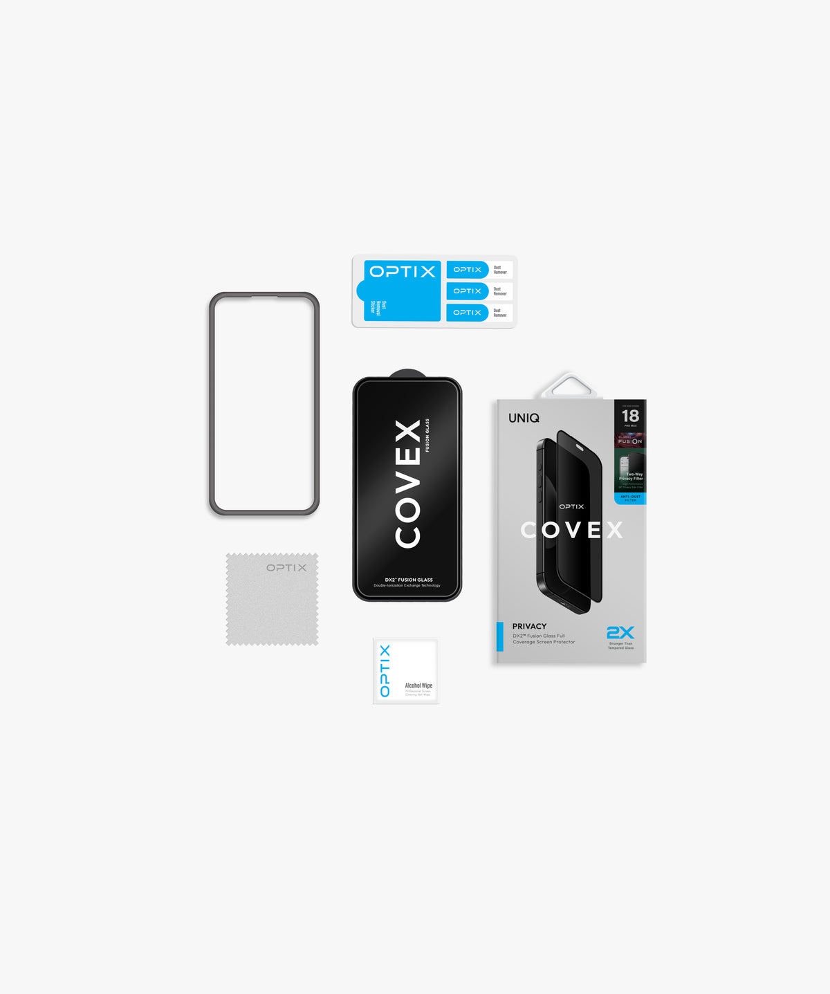 Uniq Optix Covex Privacy (Dx2) Glass Screen Protector - For Apple iPhone 18 Pro Max