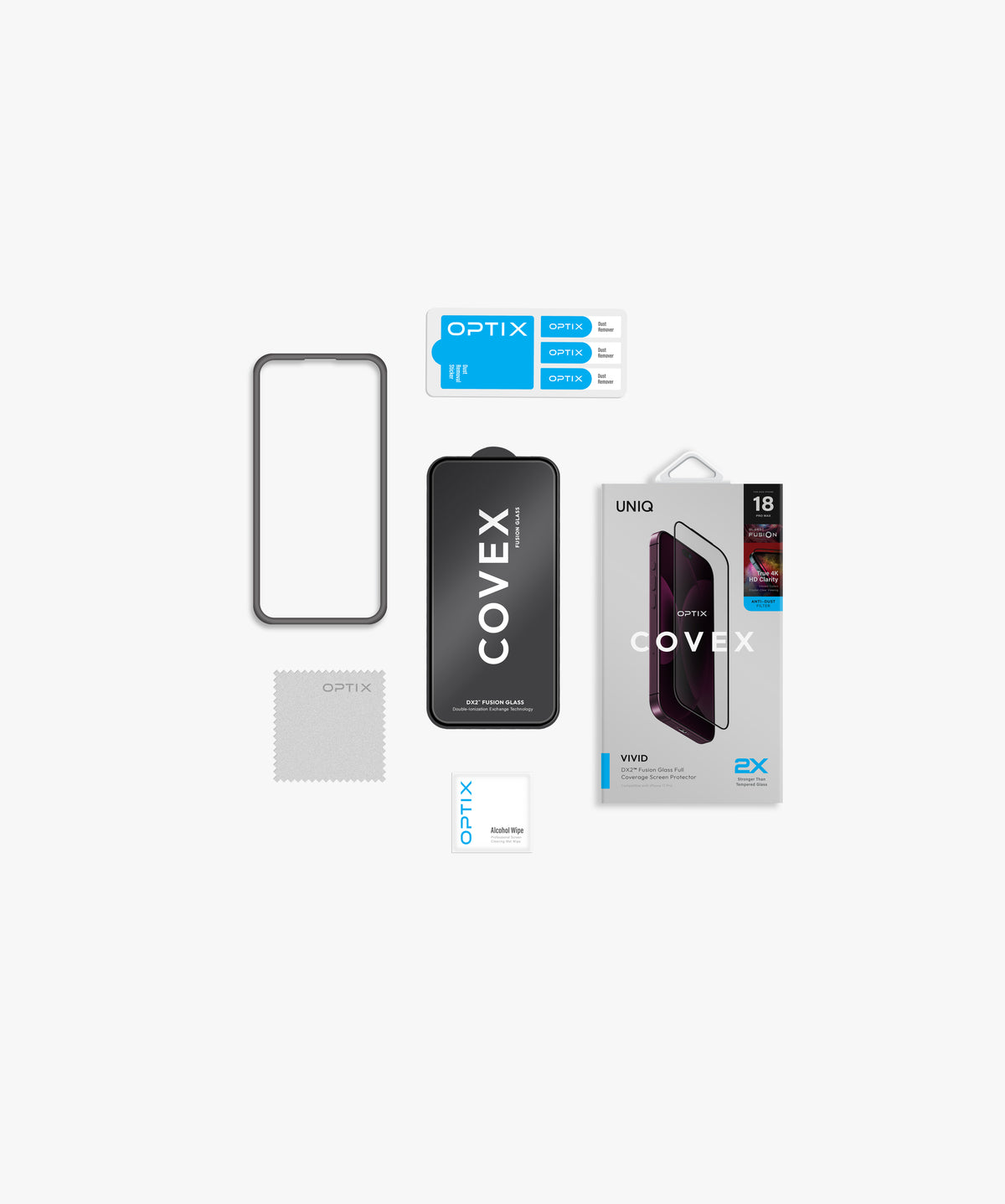 Uniq Optix Covex Vivid (Dx2) Glass Screen Protector - For Apple iPhone 18 Pro