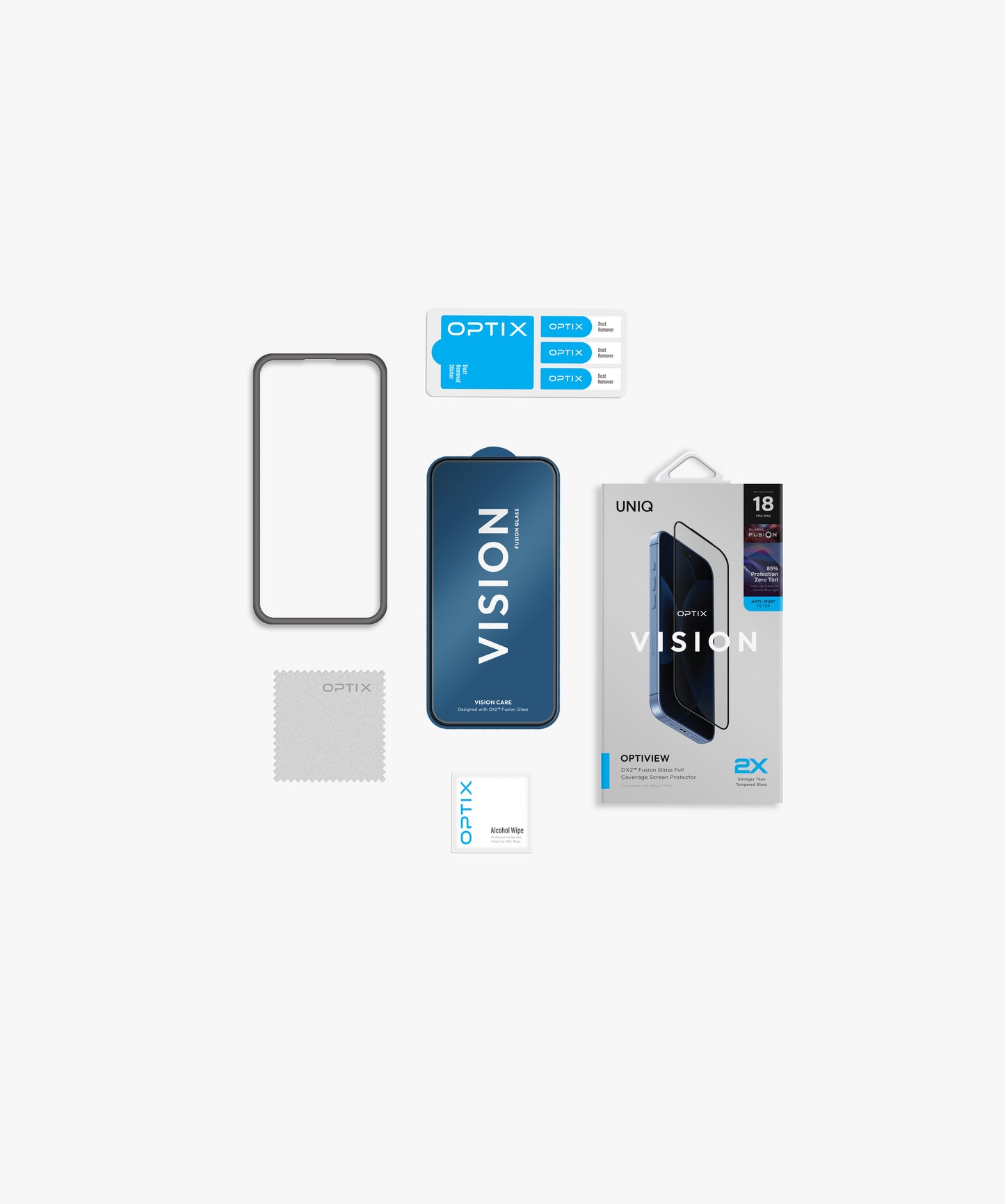 Uniq Optix Vision Optiview (Dx2) Glass Screen Protector - For Apple iPhone 18 Pro