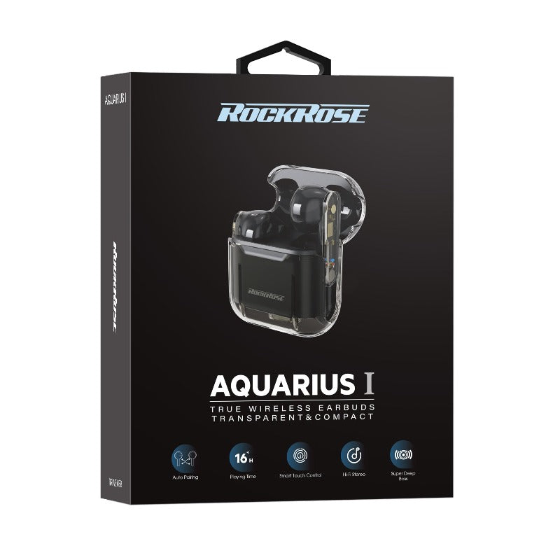 Rockrose Transparent & Ultra Compact True Wireless Earbuds - Black Accessories > Audio > Headphones