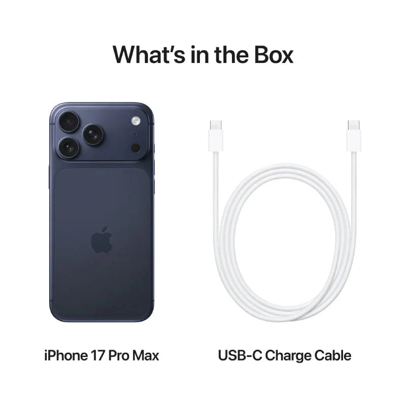 Bundle Offer - Apple iPhone 17 Pro Max - 256GB / Deep Blue / 5G / 6.9" / Middle East Version + Apple AirPods Pro 3 with MagSafe Charging Case - Bluetooth / USB-C / White
