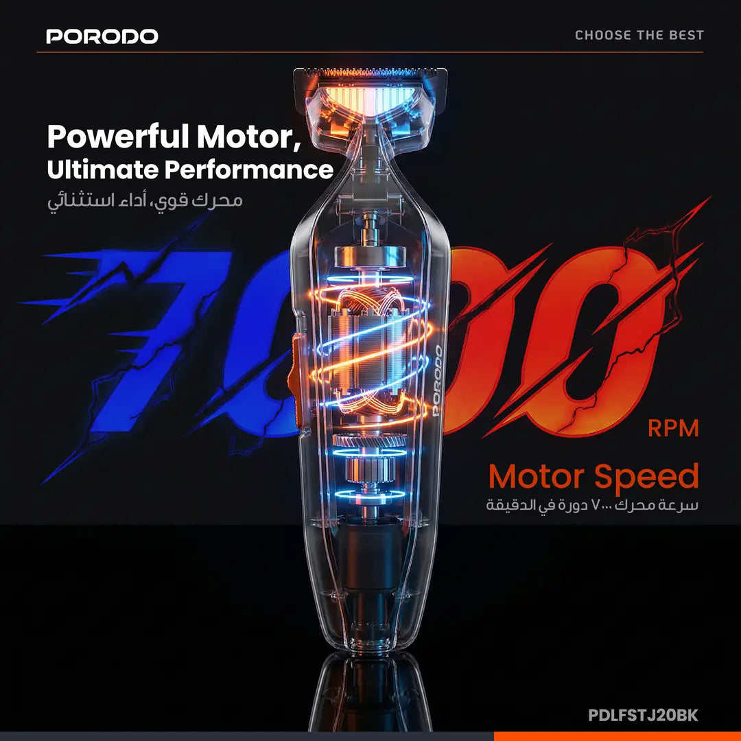Porodo Raze Lifestyle Rechargeable Trimmer - Black