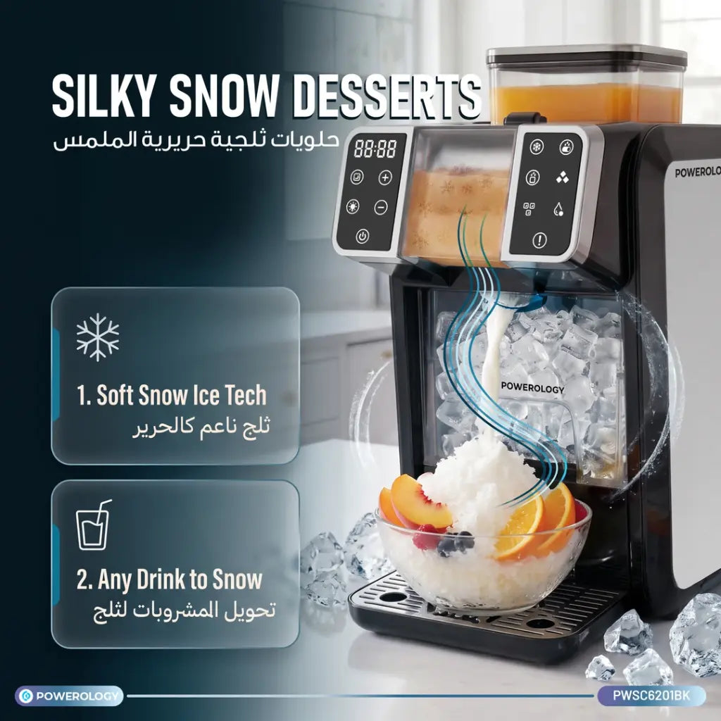Powerology Alaska 2-in-1 Ice and Snow Maker - Black