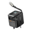 Promate Cubix-R70 GaNFast Wall Charger with Retractable USB-C Cable - 70W / 0.8 Meter / Black