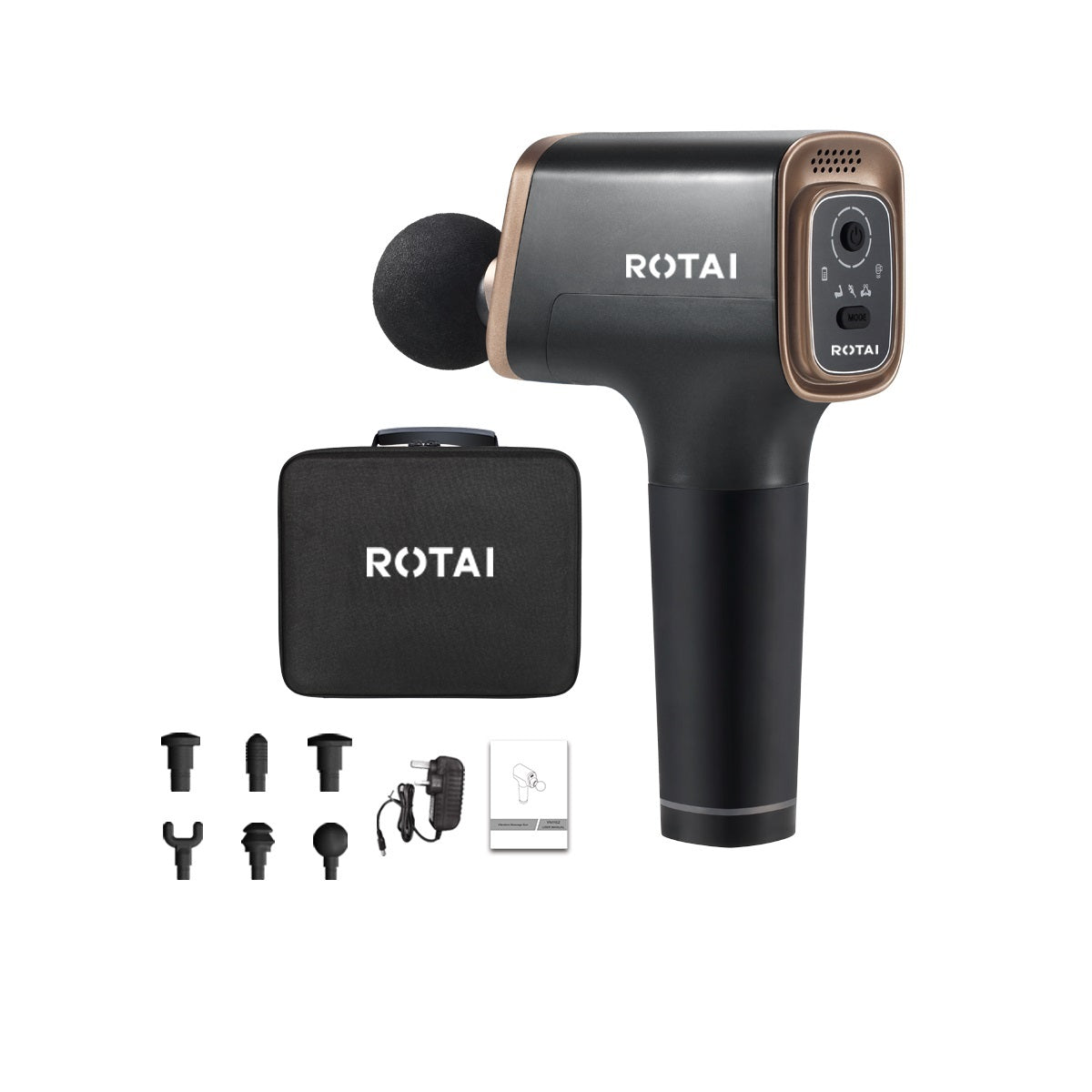 Rotai Big Massage Gun – 3 Modes, 6 Attachment - RT1052