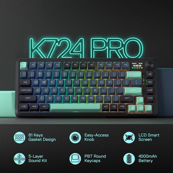 Redragon BEHEMOTH K724 PRO 75% Mechanical Gaming Keyboard - Black/Green