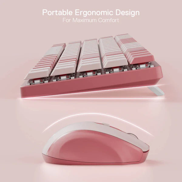 Redragon BS8772 Wireless Keyboard and Mouse Combo - Bean Red