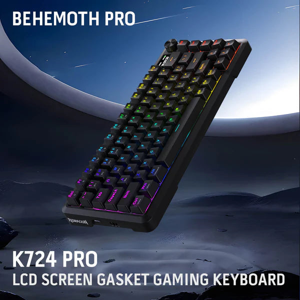 Redragon BEHEMOTH K724 PRO 75% Mechanical Gaming Keyboard - Black/Green