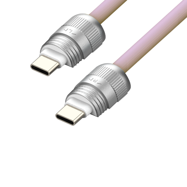 SIA Soft Rubber Lanyard Cable - USB-C / 60W / 0.3 Meter / Light Pink