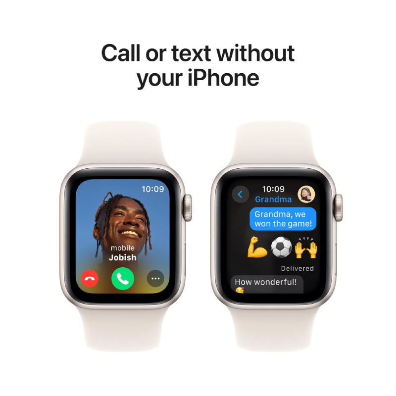 Apple Watch SE (2nd Gen) with Sport Band - LTPO OLED / 40mm / Medium/Large / Bluetooth / Wi-Fi / Starlight Smart Watches
