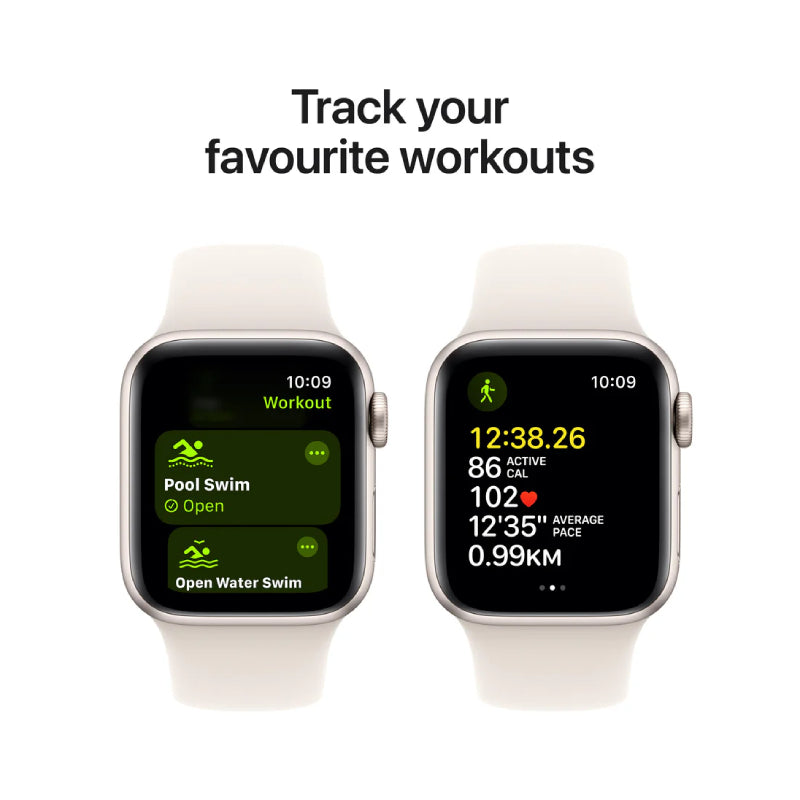 Apple Watch SE (2nd Gen) with Sport Band - LTPO OLED / 40mm / Medium/Large / Bluetooth / Wi-Fi / Starlight Smart Watches