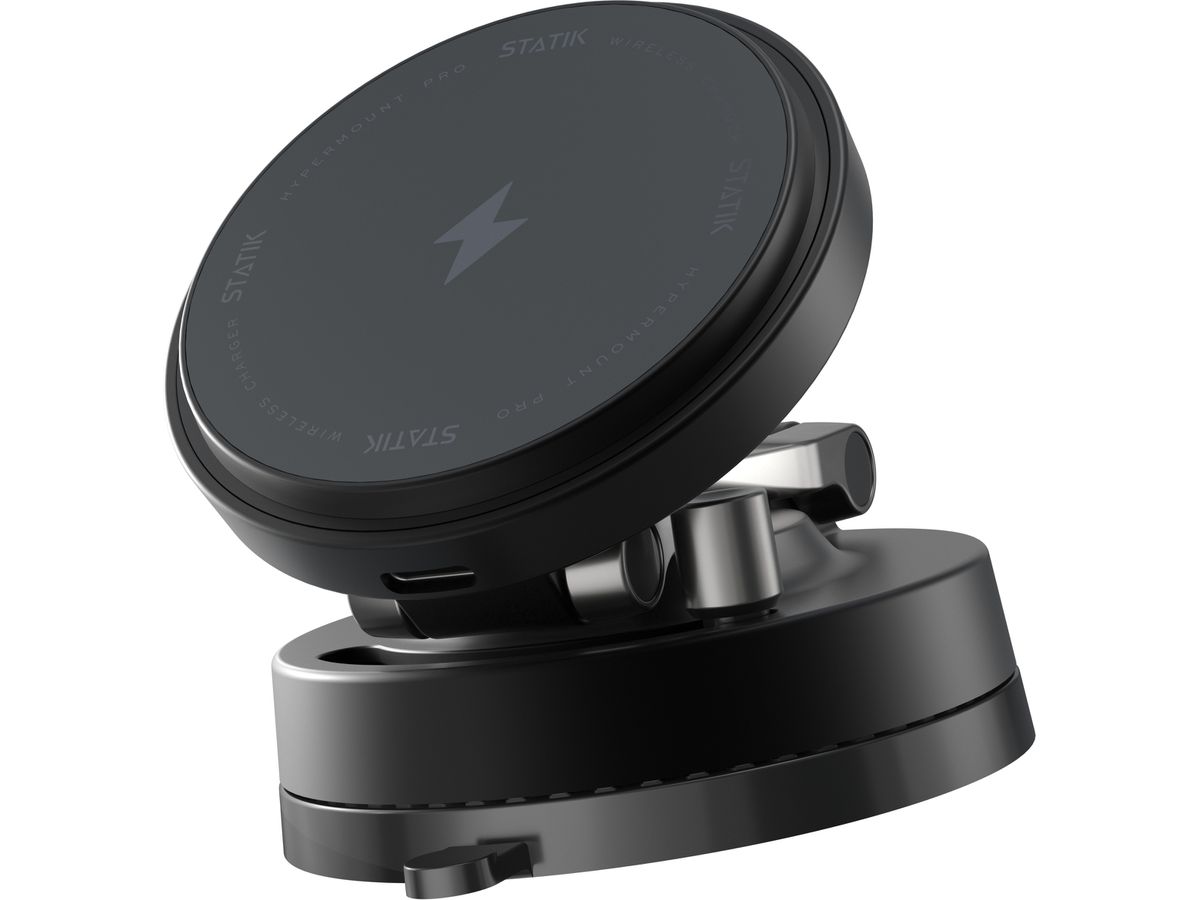 Statik HyperMount Pro Vacuum Magnetic NanoSuction  Phone Mount with Wireless charging - Black
