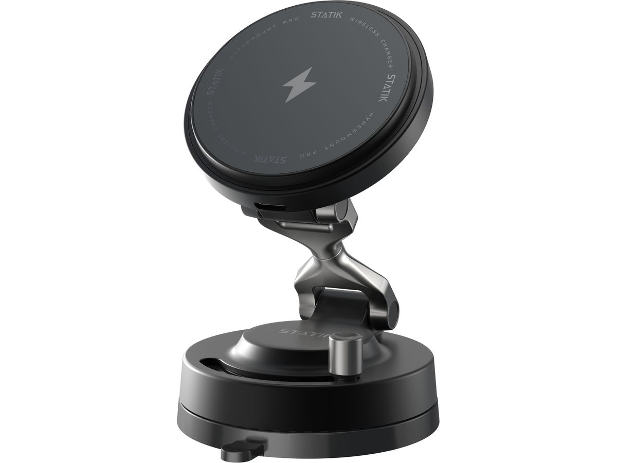 Statik HyperMount Pro Vacuum Magnetic NanoSuction  Phone Mount with Wireless charging - Black