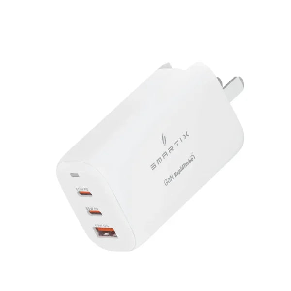 Smartix Premium Travel Wall Adapter - 65W / USB-A / USB-C / White