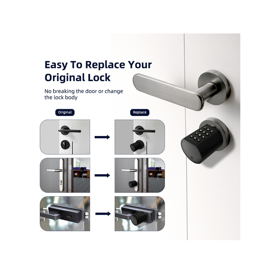 Gopeta Smart Cylinder Lock for Wooden Doors with 5 Smart Unlock Ways