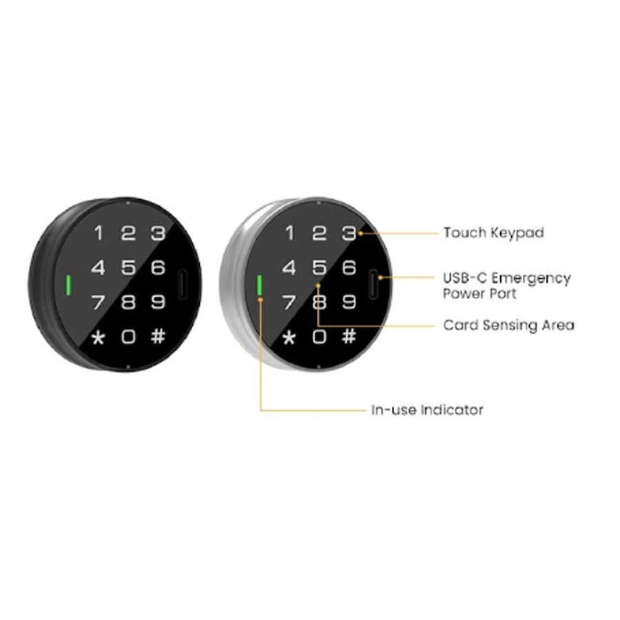 Gopeta E60CT Smart Locker/Cabinet Lock (Code & Card Only) - Black