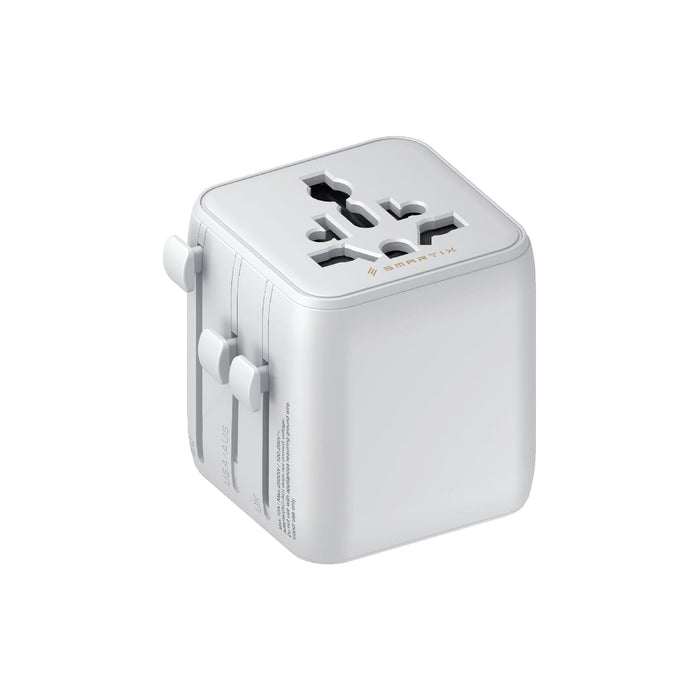 Smartix Premium 2-in-1 International Travel Adapter - USB-A / USB-C / White