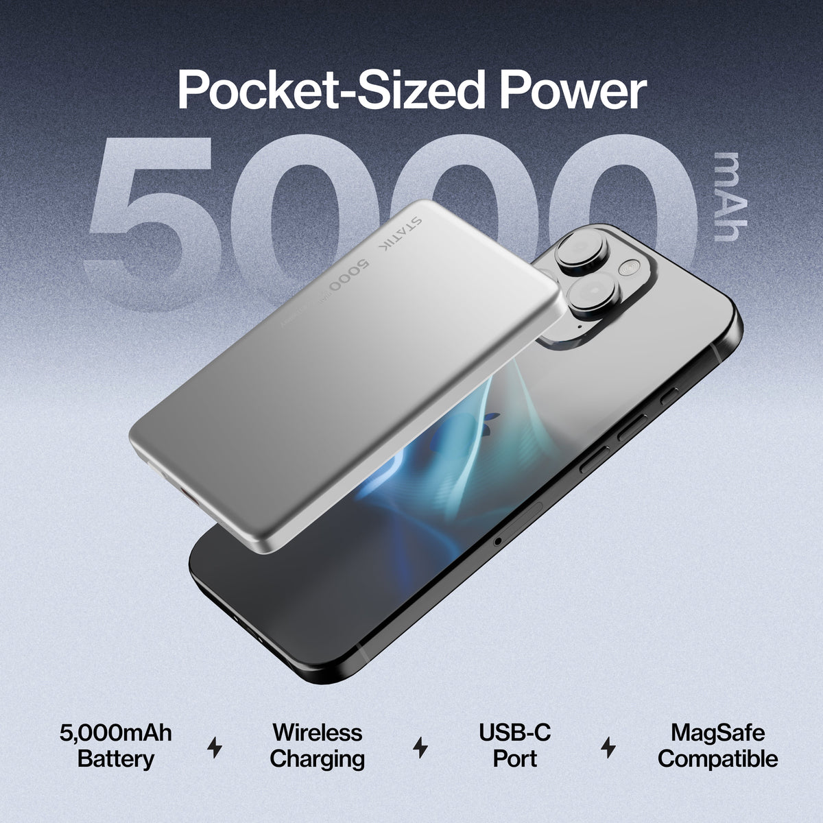 Statik MagSafe Power Bank - 5000mAh / USB-C / White