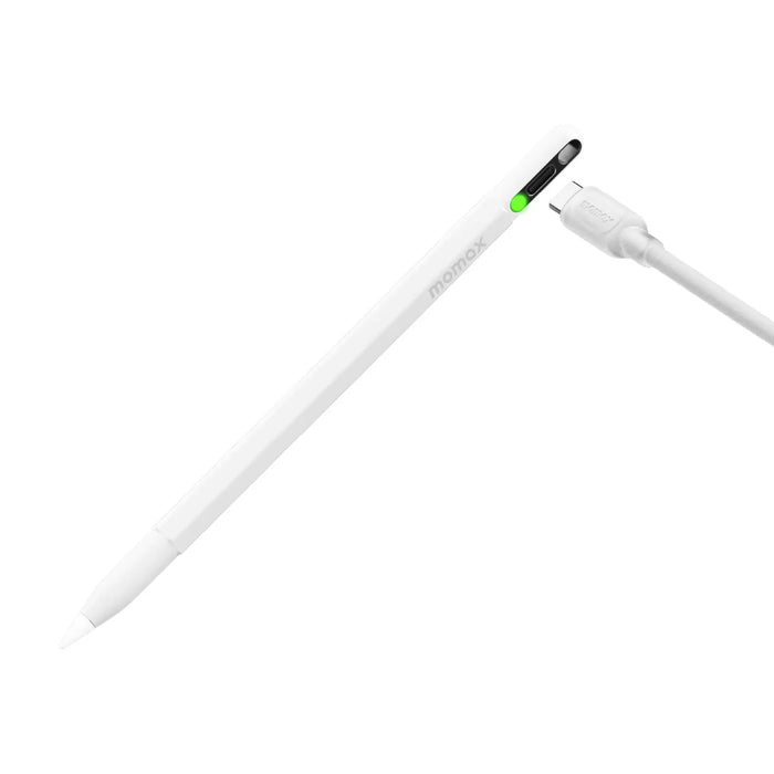 MOMAX Mag.Link Pop Magnetic Active Stylus Pen/iPad - 90mAh / USB-C / White