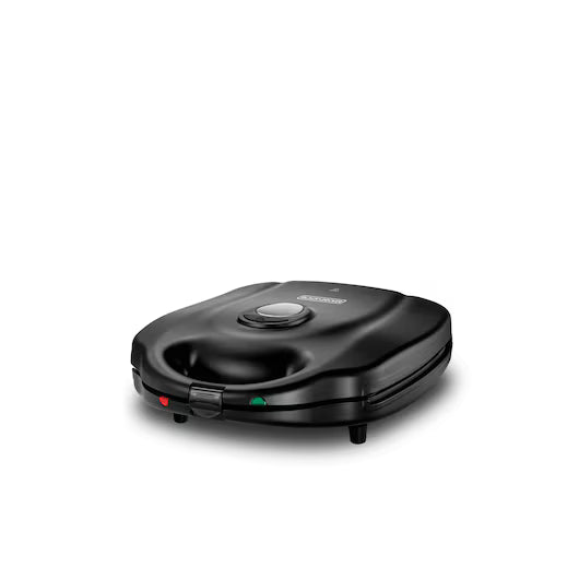 Black+Decker 3-in-1 Sandwich, Waffle and Grill Maker - 1400W / 4 Slice Capacity / Black