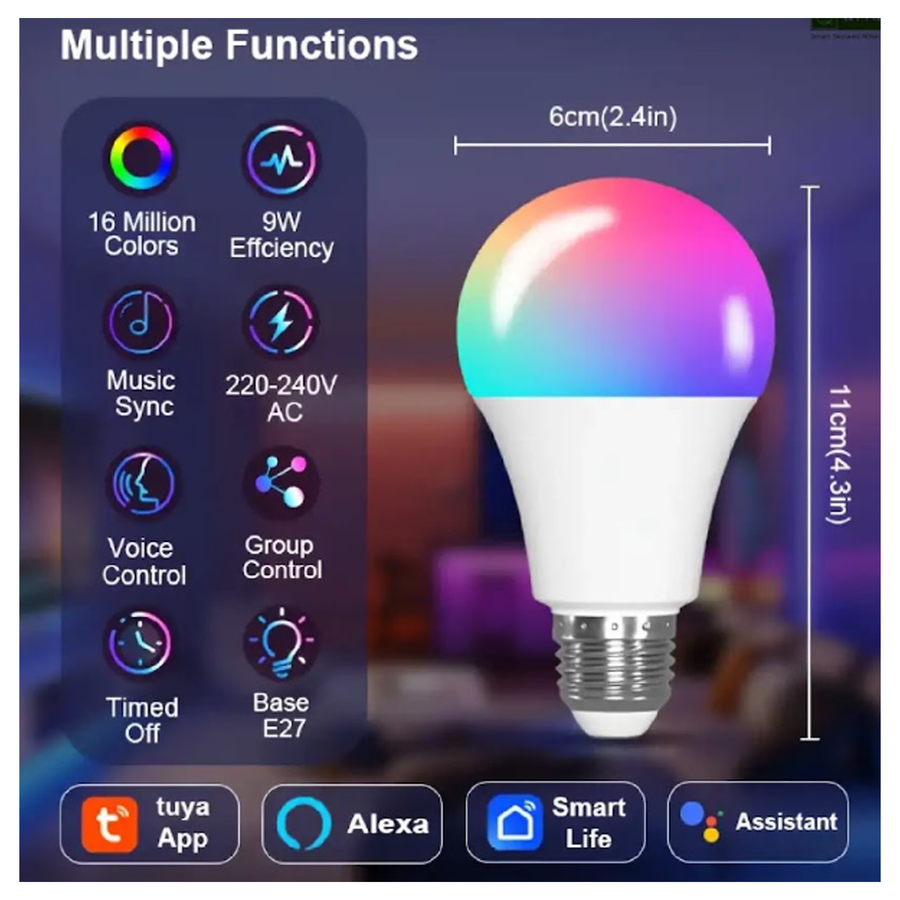 Gopeta  RGB+CW Smart Wi-Fi Bulb - 85 lm / 9W