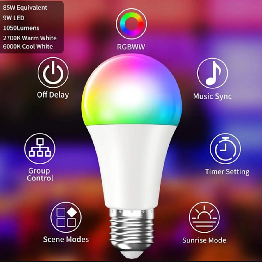 Gopeta  RGB+CW Smart Wi-Fi Bulb - 85 lm / 9W