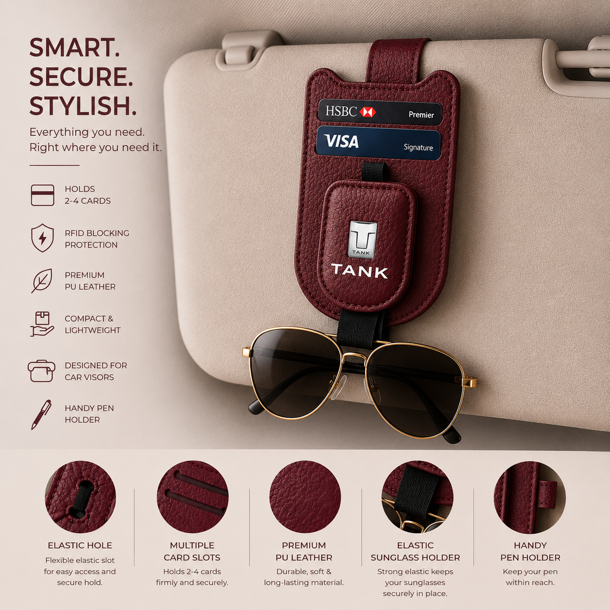 TANK Mounted Eyepiece Holder - Maroon