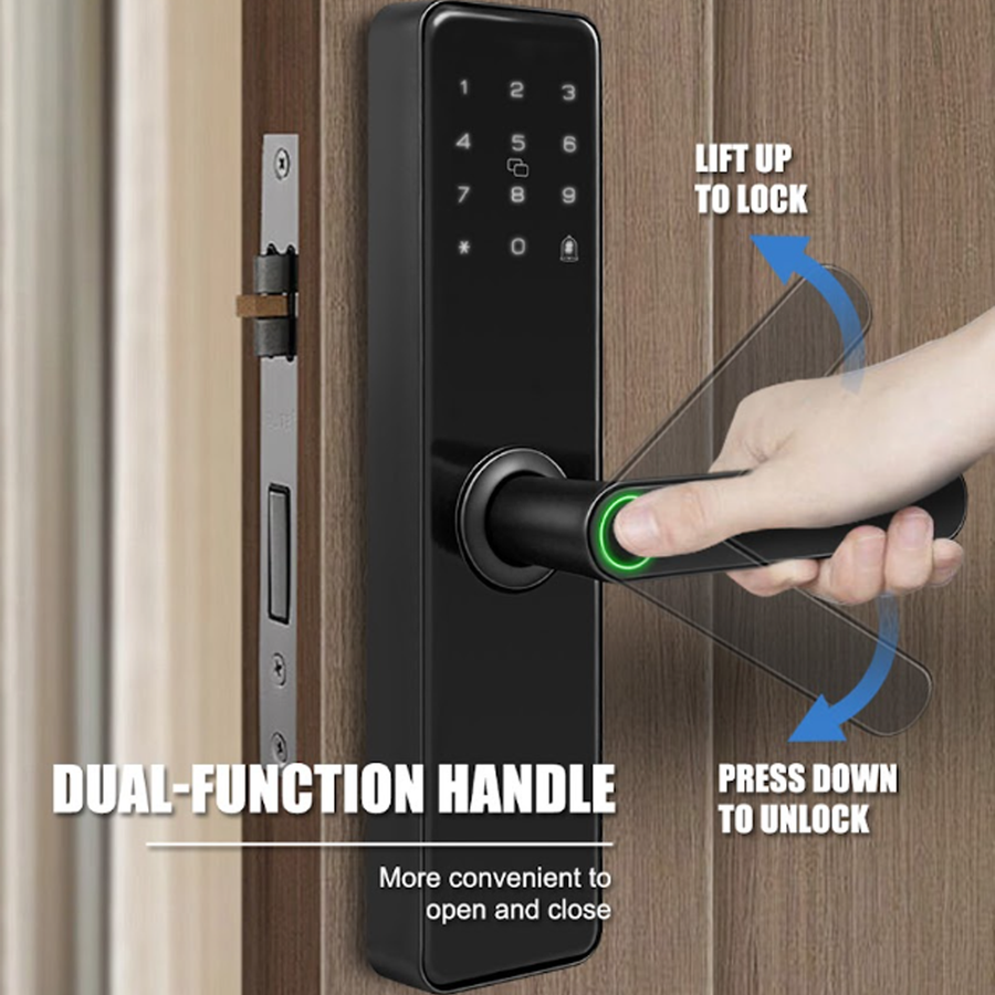 Gopeta TTLock Smart Wooden Door Lock - Black