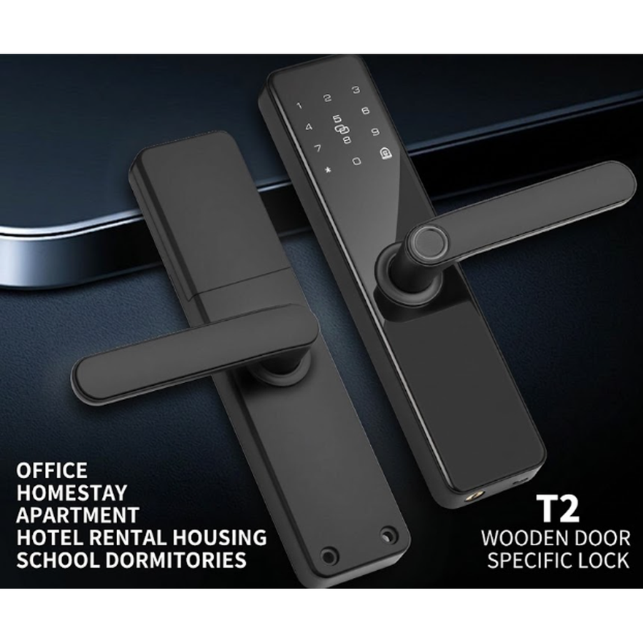 Gopeta TTLock Smart Wooden Door Lock - Black