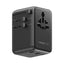 MOMAX 1-World2+ 3-Port Dual AC Travel Adapter with Built-in retractable Cable - 70W / USB-A / USB-C / Black