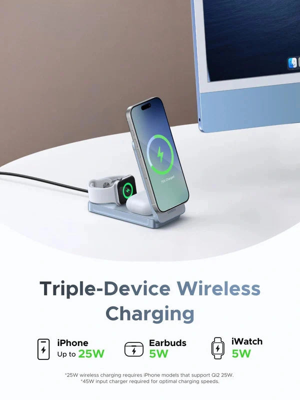 UGREEN QI2 3-in-1 Magnetic Wireless Charger - 25W / Blue