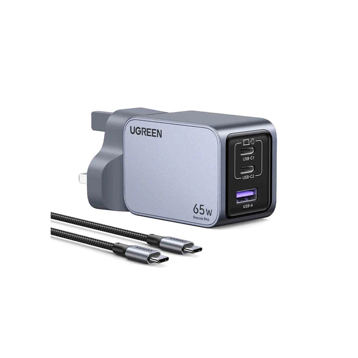 UGREEN Nexode Pro 3-Port GaN Fast Charger UK - 65W / USB-A / USB-C