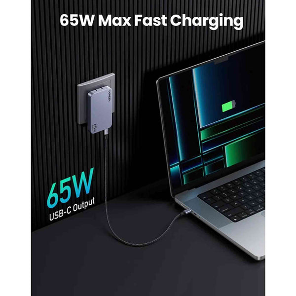 UGREEN Nexode Pro 3-Port GaN Ultra-Slim Fast Charger - 65W / USB-C / USB-A