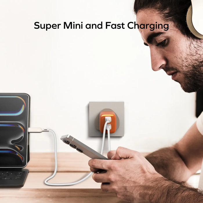 MOMAX 1-Charge 2-Port GaN Charger - 45W / USB-C / Orange