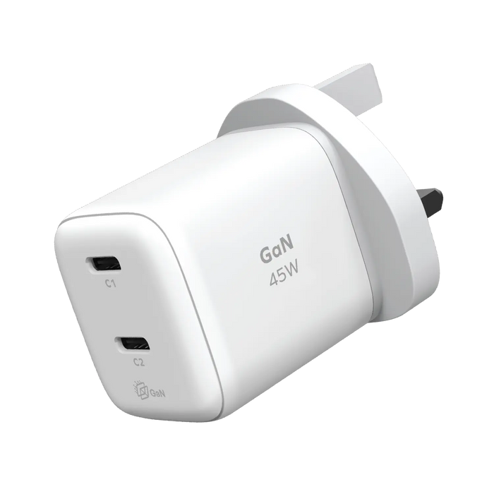 MOMAX 1-Charge 2-Port GaN Charger - 45W / USB-C / White