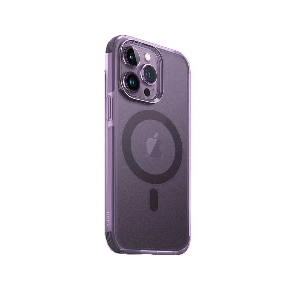 Uniq Hybrid Iphone 14 Pro Max (6.7) Magclick Charging Combat - Fig Purple Accessories > Mobiles & Tablets