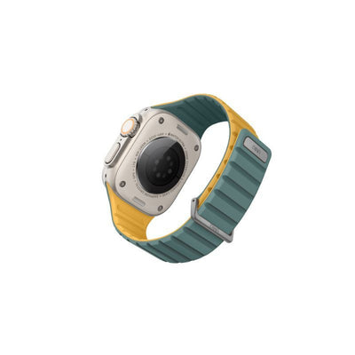 Uniq Revix Evo Reversible Magnetic Strap For Apple Watch 49/45/44/42mm - Viridian (Viridian Green/Burnt Yellow)