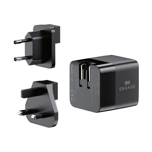 Engage Dual Port C+A 65W Gan Power Adapter W/Usb-C Cable(8954526522445)