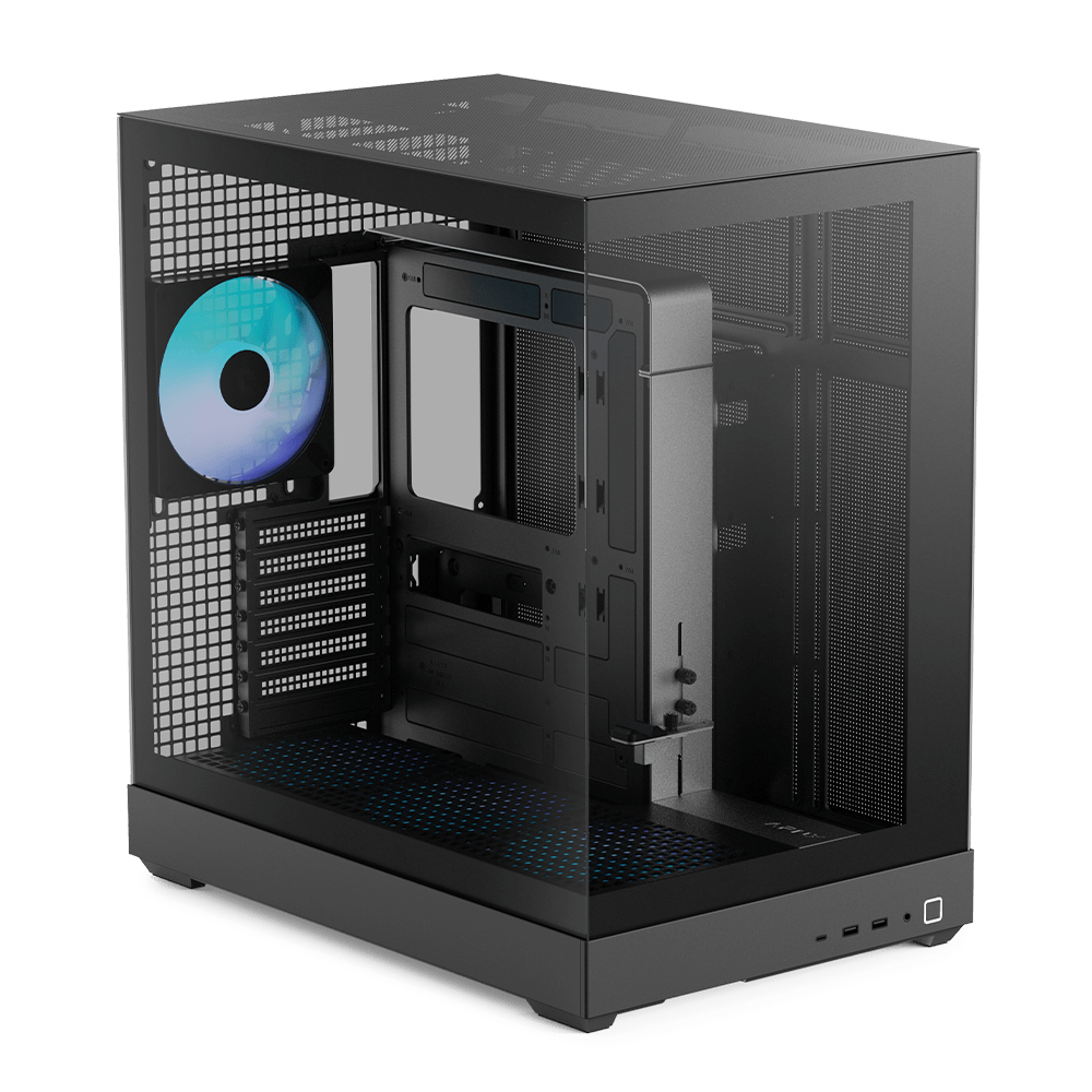 APNX V2-F With 4 Fans Mid Tower Case - Black