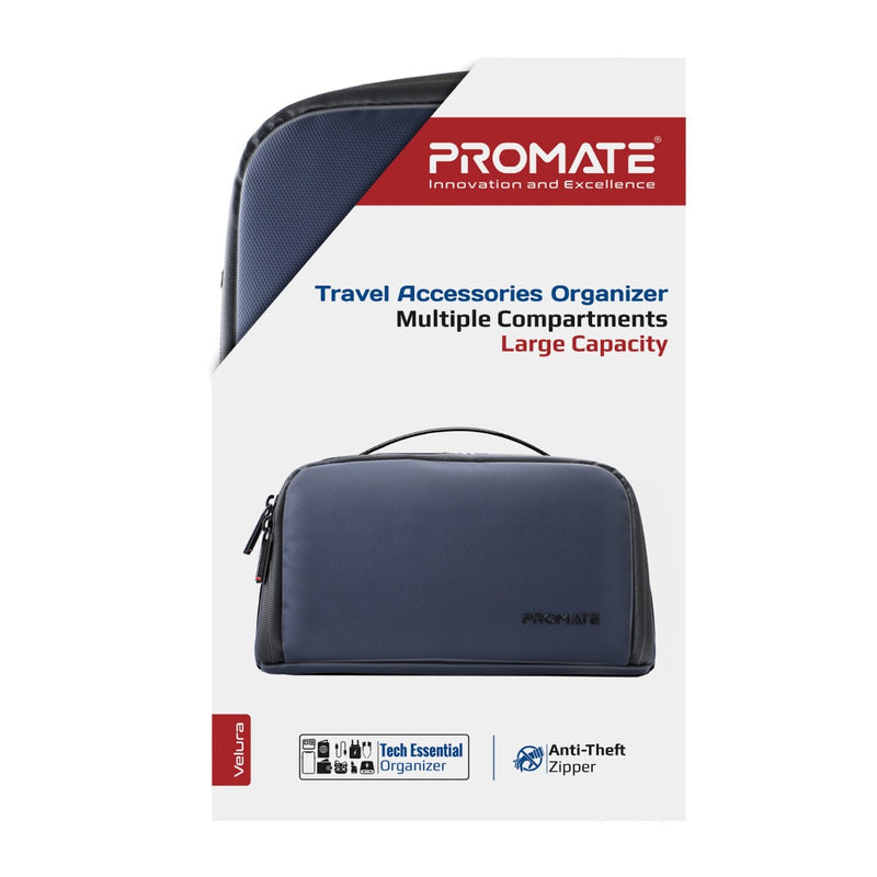 Promate Velura Travel Aceesories Organizer - Blue