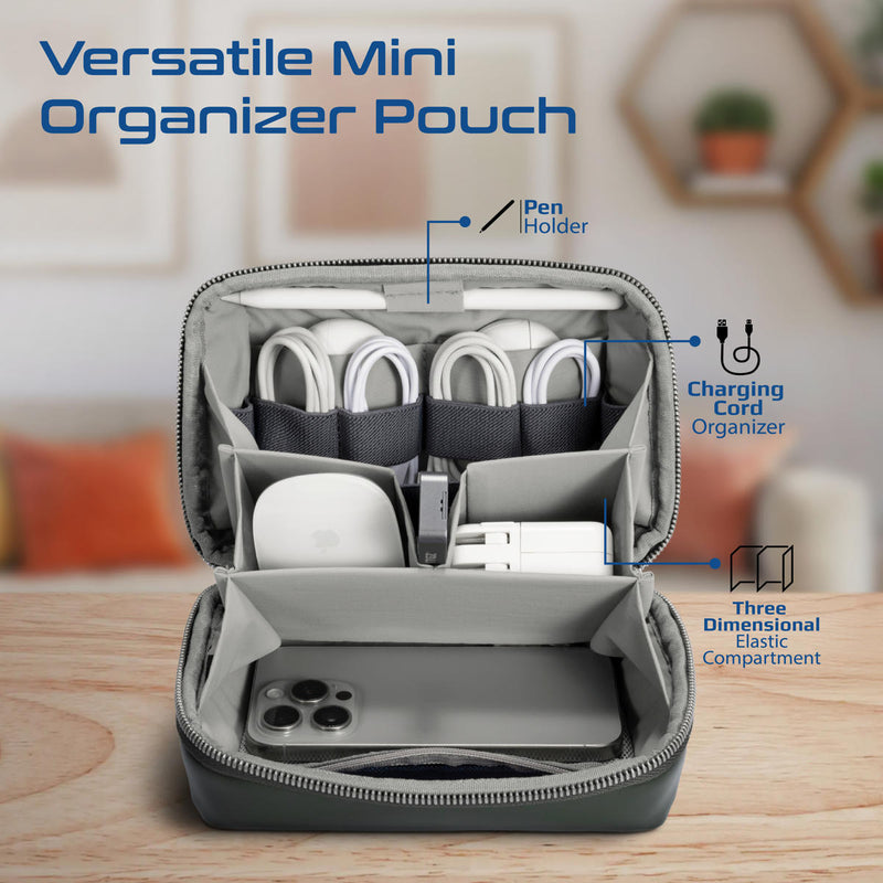 Promate Velvena Compact Tech Essential Organizer Pouch Bag - Black