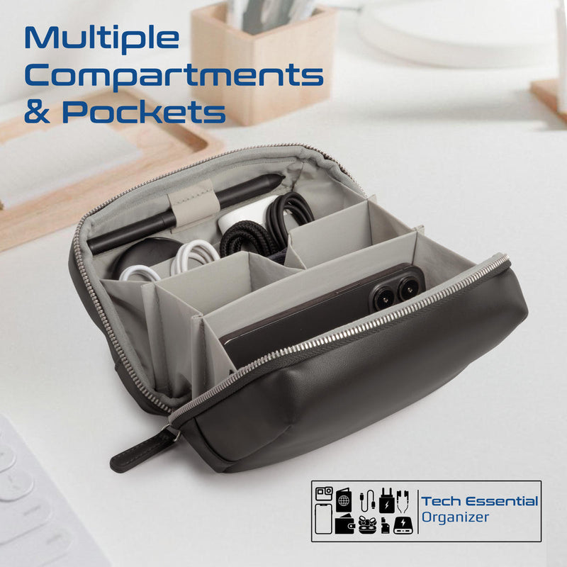 Promate Velvena Compact Tech Essential Organizer Pouch Bag - Black