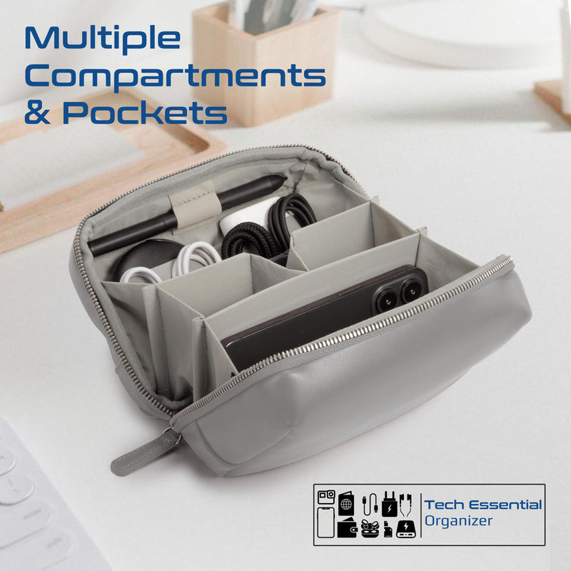 Promate Velvena Compact Tech Essential Organizer Pouch Bag - Grey