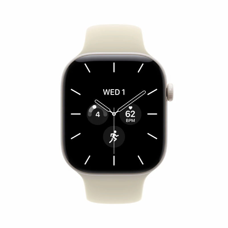 Apple Watch Series 12 - LTPO OLED / 64GB / 46mm / Bluetooth / Wi-Fi + Cellular / Medium/Large / Pearl White Ceramic Case with Sand Sport Band